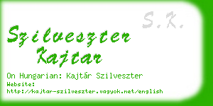 szilveszter kajtar business card