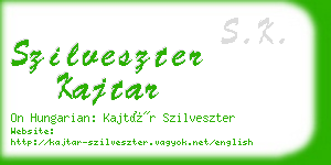 szilveszter kajtar business card